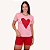 Pijama Manga Curta Coração Vermelho - Imagem 2