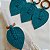 Kit porta-guardanapo folha verde água escuro (4 unid) - Imagem 1