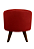 Puff Pé Palito Redondo Não é Segredo Veludo Vermelho 40x45 - Imagem 1