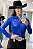 Body Camisa Cirrê Azul Bordado Pink Texas Ranch - Imagem 1