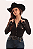 Body Camisa Cirrê Preto Bordado Texas Ranch - Imagem 1
