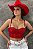 Cropped Vermelho Crystal Moda Country Texas Ranch Jeans TR53 - Imagem 3