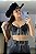Top Cropped All Black Strass & Franjas Ref. TR060 - Imagem 1