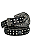 Cinto Country Feminino Slim Preto Pedras e Fivela Redondas Ref. TR88 - Imagem 1