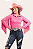 Body Camisa Cirrê Pink Star Franjas Texas Ranch Jeans Ref. TR159 - Imagem 1