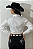 Camisa Cropped Branca Feminina Corrente Strass Texas Ranch Jeans Ref. TR45 - Imagem 3