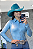 Body Camisa Cirrê Azul Bebê Bordado Azul Texas Ranch Jeans Ref. TR167 - Imagem 2
