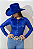 Body Camisa Cirrê Azul Royal Bordado Branco Texas Ranch Jeans Ref. TR170 - Imagem 2
