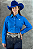 Camisa Cropped Azul Cowgirl Barretos Texas Ranch Jeans Ref. TR46 - Imagem 1