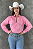Camisa Cropped Pink Feminina Corrente Strass Texas Ranch Jeans Ref. TR48 - Imagem 1