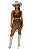 Shorts Saia Marrom Claro Franjas Miss Texas Ranch Ref. TR10 - Imagem 3