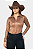 Body Camisa Cirrê Marrom Gold Crystal Texas Ranch Ref. TR219 - Imagem 1