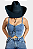 Colete Jeans Escuro Silver Shine Texas Ranch Ref. TR07 - Imagem 1
