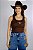 Blusinha Regata Marrom com Bojo Bordada Longhorn Ref. TR23 - Imagem 1