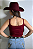 Blusinha Regata Bordô com Bojo Bordada Longhorn Ref. TR26 - Imagem 2