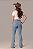 Calça Jeans Delavê Bordada Nossa Senhora de Guadalupe Strass Ref. TR267 - Imagem 4