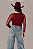 Blusinha Regata Canelada Bordô Bordada Country Sessions Ref. TR40 - Imagem 2