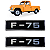 Par Emblema Plaqueta F75 Paralama Lateral Ford Willys F-75 - Imagem 1