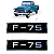 Par Emblema Plaqueta F75 Paralama Lateral Ford Willys F-75 - Imagem 2