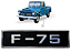 Par Emblema Plaqueta F75 Paralama Lateral Ford Willys F-75 - Imagem 3