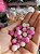 Pérola craquelada 10 mm 20g rosa + branco - Imagem 1