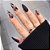 unhas falsas de cobertura completa com cola, estilete preto, marrom, tr - Imagem 1