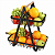 Fruteira de Mesa Premium Cesta Frutas 24cm Altura Aramado 2 Andares Organizador Mesa Escritório - Imagem 3