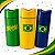 Kit Seleção Brasil | 3 Porta Garrafas Térmico 600ml Verde Amarelo Azul | Cerveja Gelada | Copa do Mundo | Presente Criativo Torcedor - Imagem 1