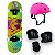 Skate Radical Iniciante Gato + Kit Proteção Rosa - Bel - Imagem 1