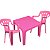 Mesinha Infantil Com Cadeiras Menina Para Atividades Rosa Resistente E Prática Com Proteção Uv - Mor - Imagem 1
