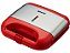 Sanduicheira E Grill Elétrica 750W Lanches Dupla Antiaderente Vermelha Inox Ams 500 Red 110V - Amvox - Imagem 1