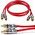 Cabo RCA Stetsom Blindado 1 Metro 4mm Duplo Vermelho Plug Prata - Stetsom - Imagem 5