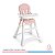 Cadeira De Refeição Alta Para Bebê Portátil Premium Branco E Rosa 5070Bcr - Galzerano - Imagem 5