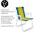 Cadeira De Praia Alta Mor Conforto Azul Amarelo Verde Em Aço Verão 72Cm Resistente E Confortável Mor - Imagem 4