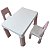 Conjunto Mesa 77 X 50 X 54Cm E 2 Cadeiras 28 X 28 X 55Cm Rosa Bw090Rs - Imagem 3