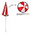 Guarda-Sol Nylon C/ Silver Coating - 1,80 M - Bco/Verm - Imagem 3