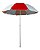 Guarda-Sol Nylon C/ Silver Coating - 1,80 M - Bco/Verm - Imagem 1