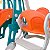 Playground Infantil 3 em 1 Com Escorregador Balanço e Cesta de Basquete Azul e Laranja - Imagem 8
