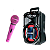 Kit Microfone Com Fio Rosa Profissional MC-200 P10 Leson + Caixa De Som Portátil Bluetooth 180W RMS ACA 188 Amvox - Imagem 1