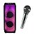 Microfone com Fio Cor Prata Profissional Leson + Caixa De Som Bluetooth Bomber Beatbox 1800 - Imagem 1