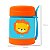Pote Térmico Animal Leão Buba Infantil Feito Em Aço Inoxidável 320ml Com Talher Suporta Temperatura Quente E Fria - Imagem 5