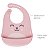 Babador De Silicone Com Pega Migalhas Gumy Rosa Botão Ajustável Design Divertido Para As Refeições do Bebê - Imagem 4