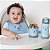 Babador De Silicone Com Bolso Pega Migalhas Gumy Azul Botão Ajustável Ideal Para Refeições Do Bebê - Imagem 5