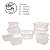 Conjunto De Potes 10 Unidades Branco Multiuso Para Armazenamento De Alimentos Com BPA Free - Jaguar - Imagem 3