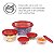 Kit 10 Unidades De Potes Feito Em Polipropileno Vermelho Durável Multiuso Para Armazenamento De Alimentos - Jaguar - Imagem 3