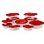 Kit 10 Unidades De Potes Feito Em Polipropileno Vermelho Durável Multiuso Para Armazenamento De Alimentos - Jaguar - Imagem 1
