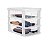 Gaveteiro Organizador Com 3 Gavetas Branco Porta Objetos Compacto Com Limitador De Gaveta - Jaguar - Imagem 2