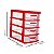 Gaveteiro Porta Objetos 4 Gavetas Vermelho Compacto Com Limitador De Gaveta - Jaguar - Imagem 4