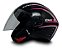 Capacete Aberto X Open Preto Com Vermelho Rosa Ou Azul FW3 Diversos Tamanhos E Viseira Transparente - Imagem 3