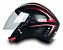 Capacete Aberto X Open Preto Com Vermelho Rosa Ou Azul FW3 Diversos Tamanhos E Viseira Transparente - Imagem 2